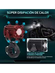 2 Piezas Faros De Lupa Luces Led Auxiliares Con Estrobo 4 Modos - Negro - Ver 7