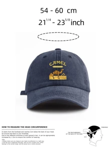 1 Pc CAMEL Print Washed Baseball Cap, Classic Casual Stylish Vintage Soft Sweatband Adjustable Size Lightweight Sun Protection Versátil Dad Hat, Adequado para esportes ao ar livre, uso diário, festa, férias, presente perfeito para avô, famílias e amigos