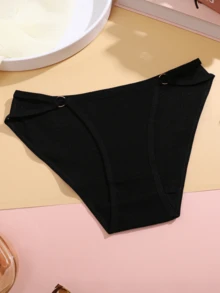 7Pcs Women's Cotton Sexy Ring Comfortable Low Rise Briefs - 彩色 - 查看 7
