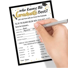 50Pcs Who Knows The Graduates Best - Grad Graduation Party Game 2026 Party Supplies Decoration - Multicolor - View 7