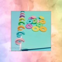 Pacote Com Discos Plásticos Coloridos Coração  Para Caderno Inteligente Refil Organizador- com 24 discos