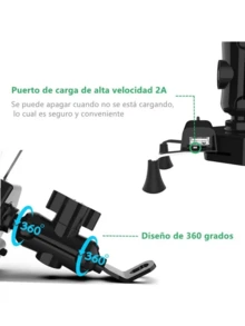Base Soporte De Celular Para Moto Bicicleta Practico Ajustable  01477 - Negro - Ver 6