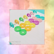 Pacote Com Discos Plásticos Coloridos Coração  Para Caderno Inteligente Refil Organizador- com 24 discos