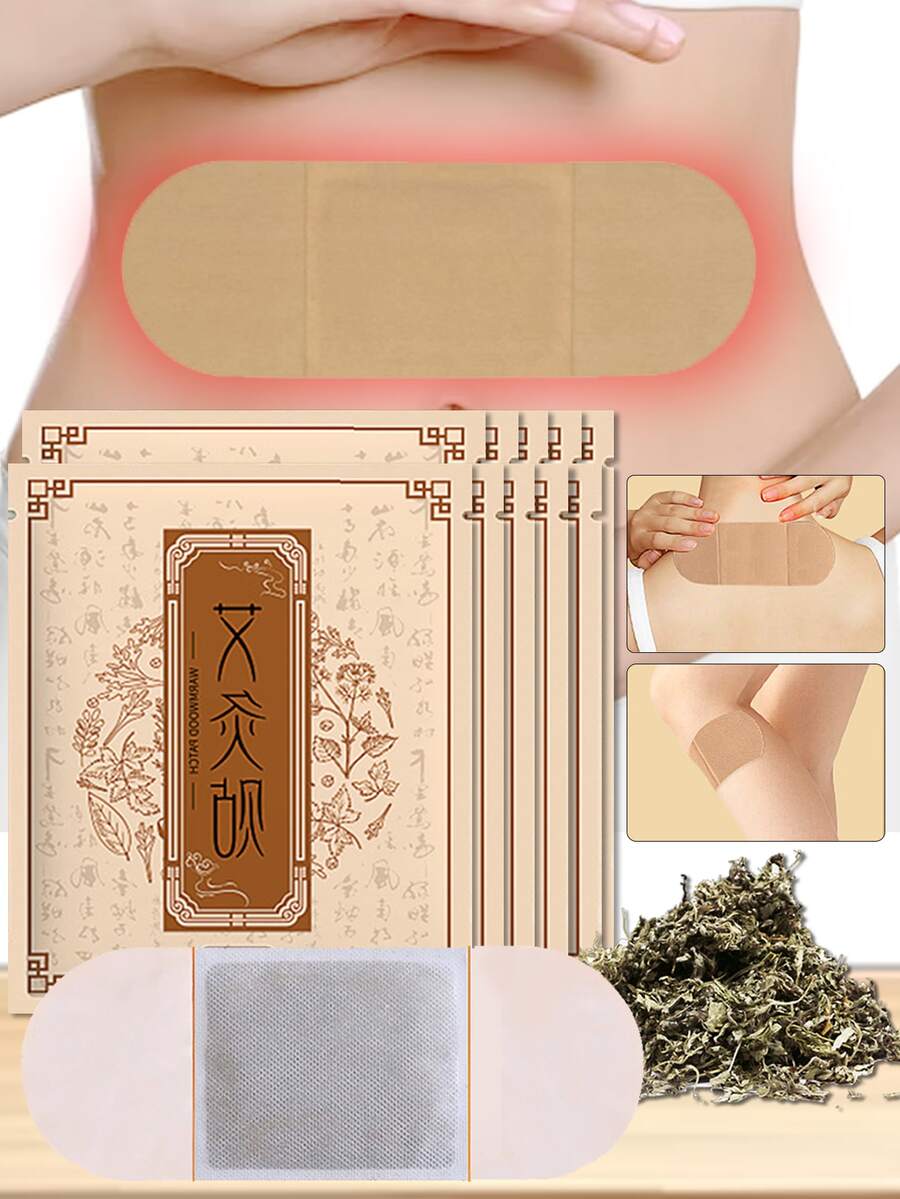 1/3/5/10/15/30片/包 蒸汽艾灸贴,艾灸热敷贴,自发热艾灸贴,家用子宫暖敷贴,宫颈及膝盖贴,婴儿暖敷贴,适用于全身,便携式 - 棕色 - 查看 1