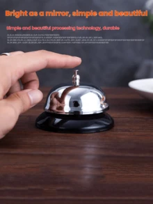 1pc Student Gift Creativity Bar Restaurant Call Bell, Desk Bell, Hand Response Buzzer, Pet Bell, Shake Bell, Attention Training Bell For Classroom, Golden Color Ringing Bell - Multicolor - View 9