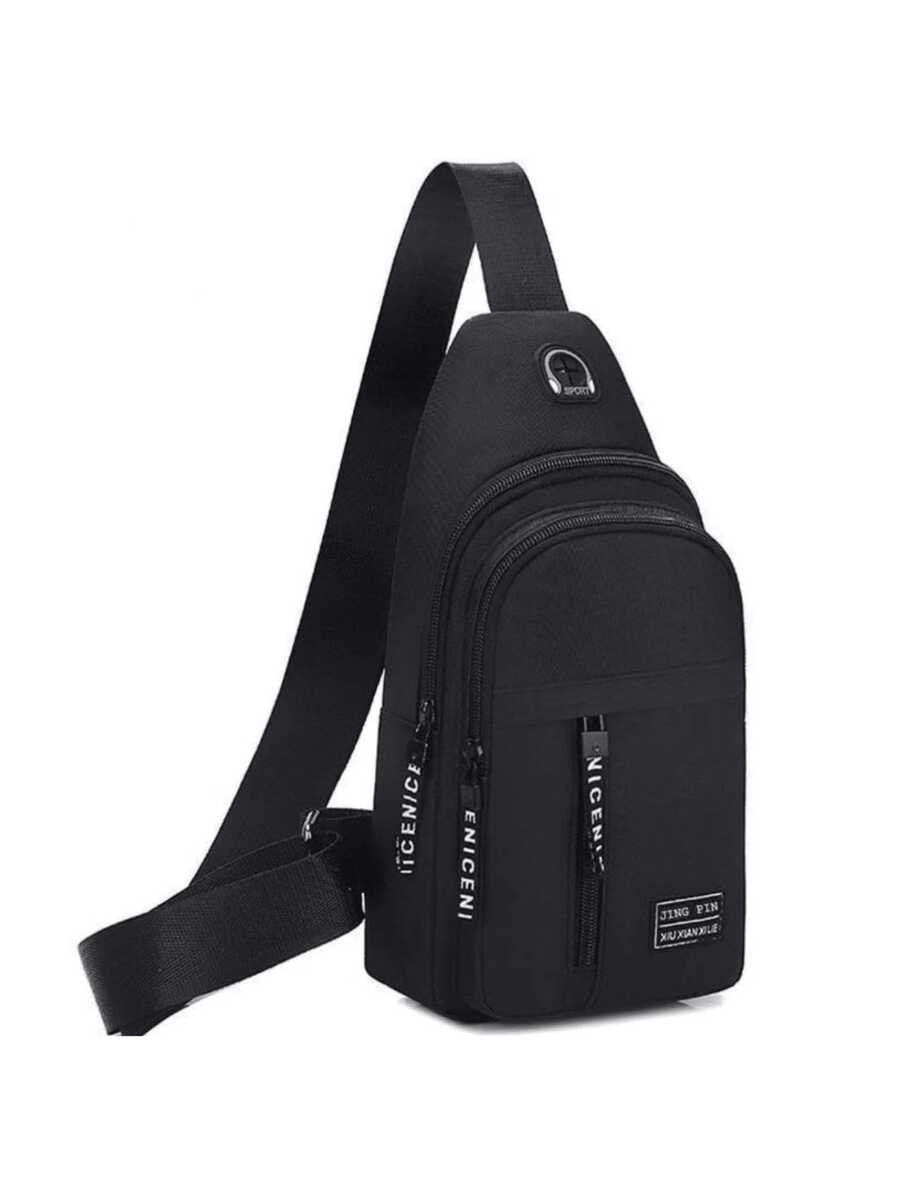 Men's Backpack Crossbody Shoulder Bag Fanny Pack - Black - View 1