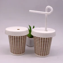 50/100/150pcs White Blank Hole Punch Lid Stackable Disposable Coffee Cup Lid