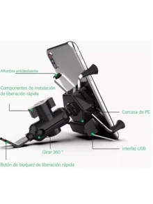 Base Soporte De Celular Para Moto Bicicleta Practico Ajustable  01477 - Negro - Ver 8