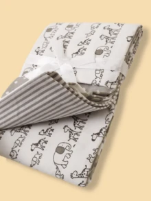 4 件装婴儿襁褓毯，星星和汽车印花柔软法兰绒包裹毯 - 彩色 - 查看 3