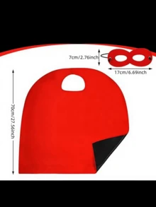 2pcs/Set Adult Superhero Cape And Mask, Costume Props Cloak, Superhero Theme Party Dress Up Attire - Multicolor - View 3