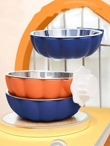 1 件，蓝色/黄色/橙色不锈钢悬挂式宠物碗，悬挂式宠物食盆，带安全盖的可拆卸升降喂食器，可拆卸不锈钢宠物笼碗悬挂式食物和水喂食器，小动物食盆和水盆，仓鼠大鼠，南瓜形不锈钢小型宠物食盆和水盆，独特的宠物设计，耐用的宠物用品，适用于兔子、大鼠、仓鼠、鸟类、松鼠