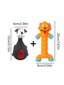 Dog Chew Toys Monkey Hippo Shaped Rubber Pet Squeaky Toys For Small Medium Large Dogs Resistant Bite Grinding Teeth Dog Sound Toys