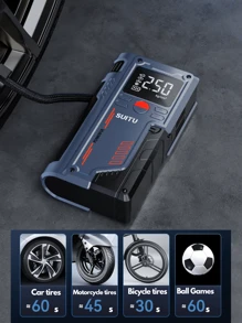 Potência portátil - Auxiliar de partida de bateria de carro, inflador de pneus de 150 PSI, display de LED, carregador portátil, luz de LED, carregador de bateria de carro de 12 V para motores a gasolina de 4,0 L e 2,5 L, kit de emergência para acostamento