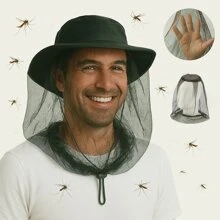1/2 pieza Red Antiinsectos, Malla Anti-Mosquitos para exteriores, Protección contra Moscas y Bichos | Ultra Grande y Larga, Agujeros Extra Finos para Camping, Senderismo, Pesca, se Adapta a Todos los Sombreros