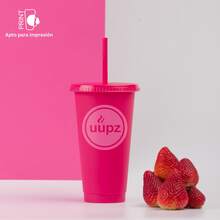 Paquete 10 Vasos Reusables Con Popote Para Bebidas Frías 24 Oz - Transparente Glitter - Ver 4