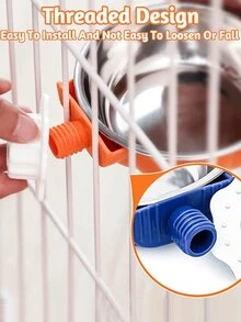 1 件，蓝色/黄色/橙色不锈钢悬挂式宠物碗，悬挂式宠物食盆，带安全盖的可拆卸升降喂食器，可拆卸不锈钢宠物笼碗悬挂式食物和水喂食器，小动物食盆和水盆，仓鼠大鼠，南瓜形不锈钢小型宠物食盆和水盆，独特的宠物设计，耐用的宠物用品，适用于兔子、大鼠、仓鼠、鸟类、松鼠