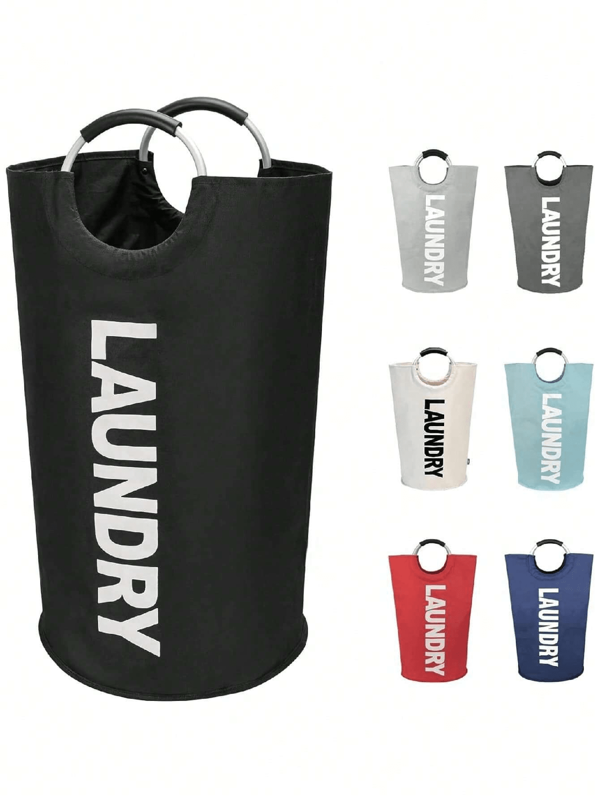 1 pieza Cesta de lavandería grande negra de 92L, bolsa de lavandería plegable, cesto de ropa con soporte alto, cesta de lavandería plegable, cesto de lavandería, organizador de baño, cesta, cesta de almacenamiento, cesta de lavandería plegable