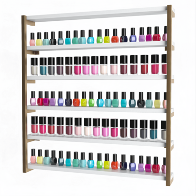 Nicho Expositor de Esmaltes Várias Cores Manicure Salão de Beleza Modelo Industrial