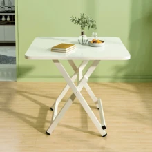 1pc Foldable 4-Person Dining Table, Multi-Functional Portable Home/Outdoor Folding Desk For Kitchen/Bathroom/Living Room/Bedroom - Multicolor - View 6