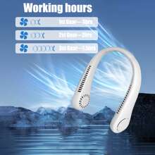 AOYI 1pc Rechargeable Portable Halter Fan With 800mAh Battery, 3 Speed Adjustable, Minimalist Design For Outdoor Use With Charging Cable