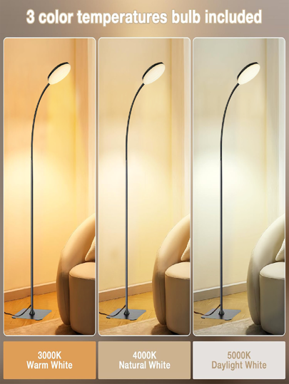 Yogle 1. Moderne Vloer Lamp Adjustable Function, Lightweight LED Reading That Can Be Installed Vertically, 10 Brightness Swivel [1H Timer], Work, Study, Sewing, Painting, Makeup, Etc. Purposes. view 3