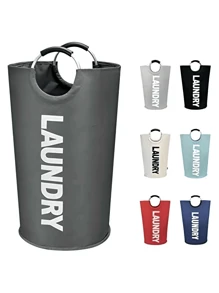 1pc 92LBlack Large Laundry Basket, Collapsible Laundry Bag, Freestanding Tall Clothes Hamper, Foldable Washing Binlaundry Hamper,Washing Basket,Bathroom Organizer,Basket,Storage Basket,Foldable Laundry Basket