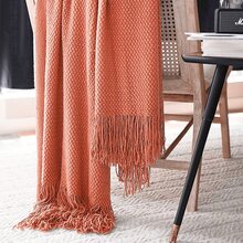 Bubble Design Sofa Blanket, Ins Style Fluffy Throw Blanket For Office Nap, Accommodation Decoration, Bedding, Suitable For Bed End - Red Bean Paste Powder - View 4