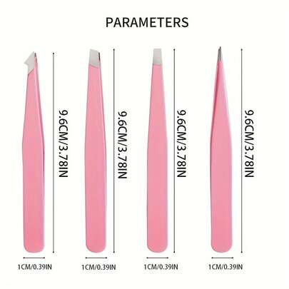 4pcs/Set, 4 Eyebrow Tweezers With Pink Leather Case, Beauty Tools For Eyebrows, Eyelashes, Facial Hair, Also Can Be Used For Nail Stickers, Portable Tweezer Set, Convenient For Storage And Suitable For Commercial, Home And Travel Use,Makeup,Cheap,Room Decor,Vanity,Travel,Bedroom,Makeup Accessories,Tweezers,Cheap,Stocking Stuffers,Makeup,Makeup Tools,Cheap Stuff,Gifts,Gifts For Women,Christmas Gifts,Giveaways,Travel,Cheap Stuff,Travel Essential