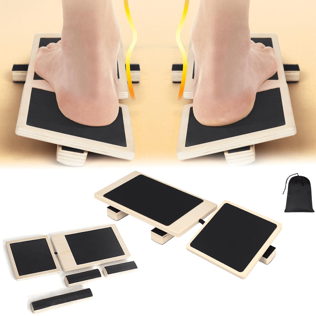 Set Fortalecedor de Tobillo, Tabla de Equilibrio Yoga Pilates, Tabla de Equilibrio de Una Pierna para Rehabilitación de Articulaciones, Entrenador de