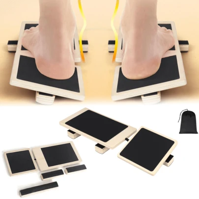 1 Set Ankle Strengthener Exerciser, Yoga Pilates Balance Wobble Board, Single Leg Balance Board For Joint Rehab, Foot Stability Trainer, Non-Slip Wood Foot Posture Qualitative Exercises, Enhances Flexibility And Muscle Tone, Yoga Mat Accessories, For Ballet Home Gym Basketball Football Gym Accessories, Deporte, Gimnasio, Ejercicio En Casa, Pilates, Yoga, Entrenamiento En Casa