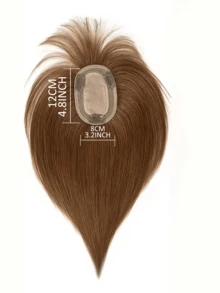 女士刘海发夹造型，真人头发，8x12 网状底部，30 克，自然无缝轻质，额外体积可更换发片 - S6 - 查看 3