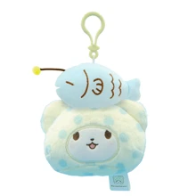 Sanrio Authentic Sanrio Characters Doll(Kitty 50th Anniversary Edition), Keychain Kitty, Kuromi,Marumofubiyori, Hangyodon,Cute Labu Anime Plush Charm, Easter,Mother's Day And Other Holiday Gifts,Bag & Backpack Car Key Ring For Women,Sanrio Peripherals