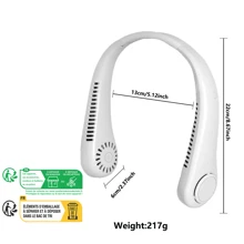 AOYI 1pc Rechargeable Portable Halter Fan With 800mAh Battery, 3 Speed Adjustable, Minimalist Design For Outdoor Use With Charging Cable