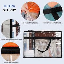 4 bolsas de almacenamiento para mantas de 60L, bolsas de almacenamiento de plástico vinílico extra grandes y transparentes para ropa, edredón, ropa de cama, con cremallera y asa reforzada - Multicolor - Ver 6