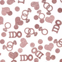 100 piezas Decoraciones de boda Propuesta de compromiso Forma de diamante de anillo de boda Esparces de papel de colores Digo Inglés Regalo de boda Decoración de escritorio Decoración del ambiente de la fiesta