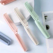 1pc 2-In-1 Foldable Hairbrush, Compact Travel Brush With Coarse & Fine Teeth For Straightening & Curling Hair
