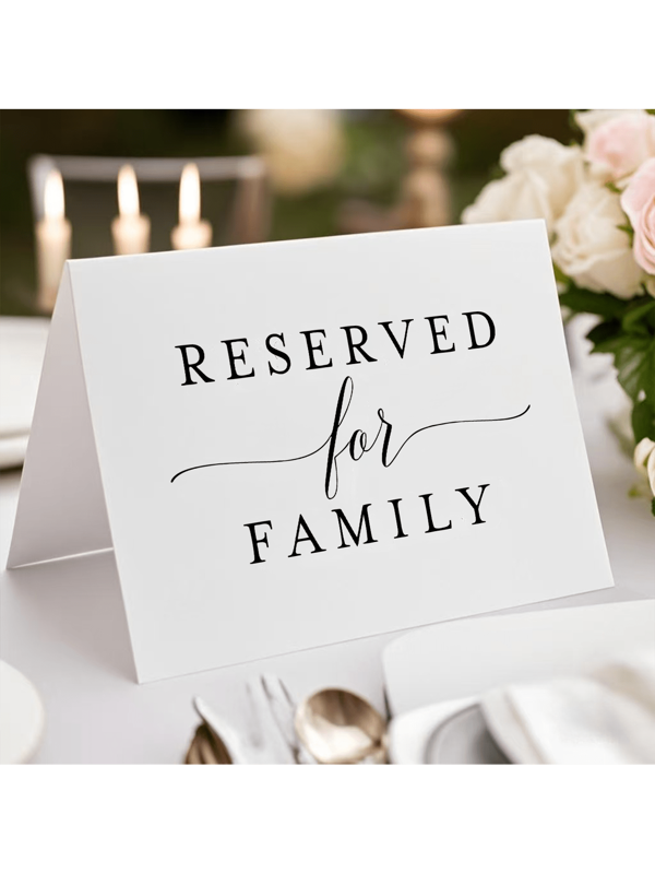 10pcs Wedding Reserved Place Cards For Family, Table Setting Cards For Engagement And Reception, Wedding Decor, Wedding Items,Parties, Restaurants Summer Birthday Gifts Beach Back To School School Supplies Room Decor