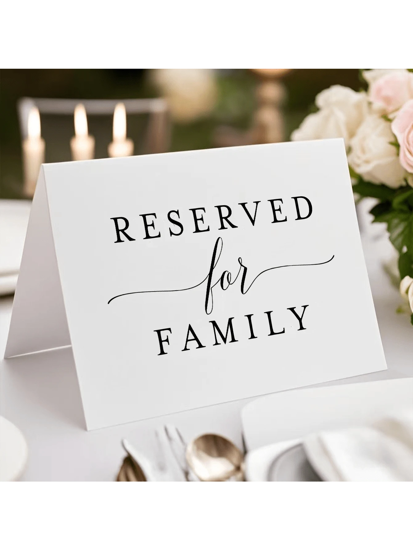 5/10/20 piezas Tarjetas de asiento reservado para boda, adecuadas para decoración de mesa de banquete de familia, compromiso y boda, decoración de boda, suministros de boda, fiesta, restaurante - Multicolor - Ver 1
