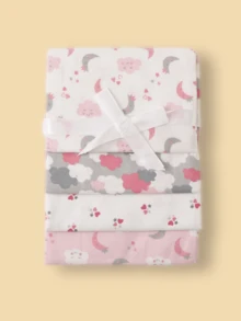 4 件装婴儿襁褓毯，星星和汽车印花柔软法兰绒包裹毯 - 彩色 - 查看 8