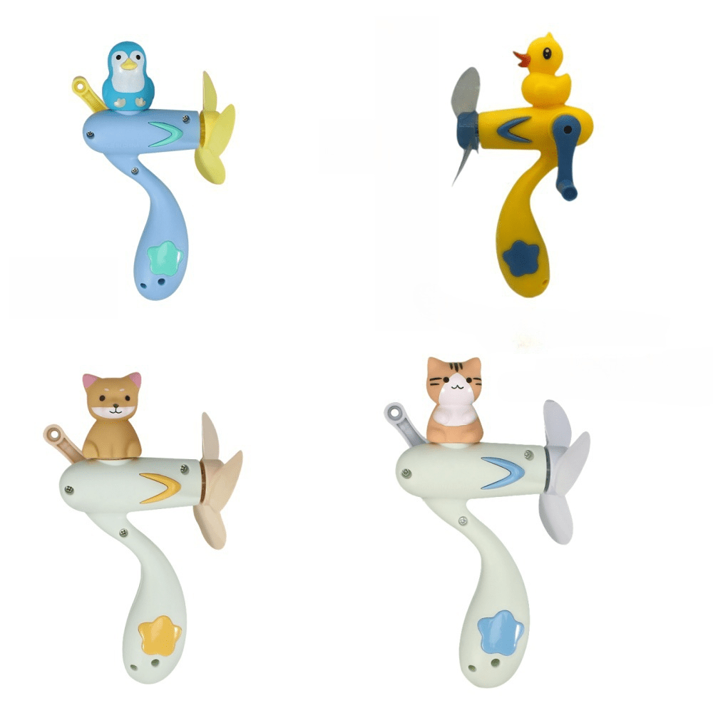 1pc Mini Handheld Fan - 6.3*3.54in Cute Animal Shaped Portable Fan, No Charging Needed - Lightweight PP Material For Outdoor, Travel, Summer Cooling Summer Cooling,Beach,Travel