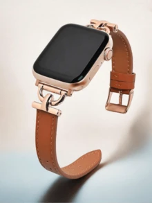 Leather Watchband Compatible With 38/40/41/42/44/45/46/49mm Watch Series, Compatible With Watch Series Ultra/SE/10/9/8/7/6/5/4/3/2/1 - Black - View 15