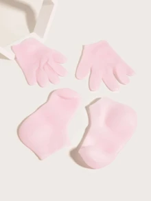 4件套：1双优质硅胶袜和1双优质硅胶手套。硅胶防护保湿足膜袜和手套，防水防裂，足部和手部护理套装，搭配您喜爱的乳液和面霜使用。 - 彩色 - 查看 7