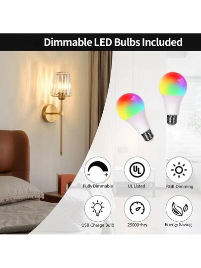 Moderne Crystal Wand Lamps Home Fixtures Minimalist Sconces ation Retro Lights Luxe 2000mAh RGB ful Stage Verlichting Zwart Goud Living Room Bedroom Bedside Indoor Lighting Dining Hallway Lamp Aisle Coffee Shops view 6