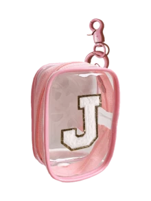 Portable Mini Transparent Zipper Storage Bag, Embroidered Letters On Towels, Compact Multifunctional Storage Device, Headphone And Charger Case With Keychain, Transparent Travel Accessories, Exquisite And Compact, Suitable For Storing Small Items, Data Cable Storage Bag, Bracelet Bag,Clay Figurine Model Portable Bag, Storage Bag, Transparent Pvc Material, Waterproof And Stain Resistant - Pink - View 28