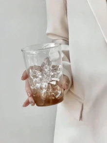 1pc Creative High Borosilicate Glass Cup, Simple Transparent Coffee Or Milk Mug - Transparent - View 7