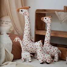 1 pièce Mignonne peluche girafe animal en peluche, poupée en peluche douce pour cadeau d'anniversaire pour garçons et filles, décoration en peluche d'animal, cadeau pour la chambre de garçon, cadeau, marron beige, animal, chambre de garçon, chambre de fille, rose, animal en peluche, cadeau