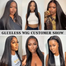 Wear And Go Glueless Wigs Human Hair Pre Plucked Pre Cut 5x5 Straight Lace Front Wigs Human Hair Wigs For Women No Glue Hd Lace Front Closure Ready To Wear Wigs 200% Density 32 Inch Natural Black - Natural Black - View 10