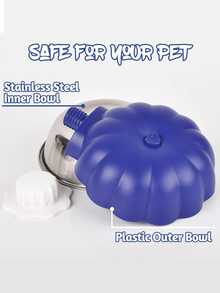 1 件，蓝色/黄色/橙色不锈钢悬挂式宠物碗，悬挂式宠物食盆，带安全盖的可拆卸升降喂食器，可拆卸不锈钢宠物笼碗悬挂式食物和水喂食器，小动物食盆和水盆，仓鼠大鼠，南瓜形不锈钢小型宠物食盆和水盆，独特的宠物设计，耐用的宠物用品，适用于兔子、大鼠、仓鼠、鸟类、松鼠