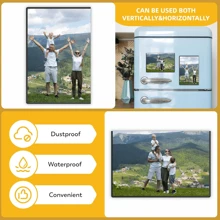 MAGNETIC PHOTO FRAME, HOLDS 4X6 INCHES (APPROX. 10.2 X 15.2 CM) PICTURES, REUSABLE BLACK MAGNET FRIDGE PHOTO SET FOR REFRIGERATOR, LOCKER, OFFICE CABINETS, FREE REMOVABLE FRIDGE TILE