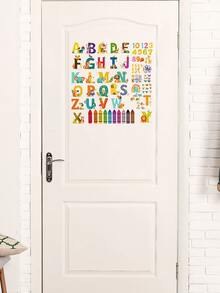 1 قطعة من ملصقات حائط مائية مزينة برسوم كرتونية للحيوانات والحروف والأرقام باللغة الإنجليزية، سهلة التركيب والإزالة، مناسبة لديكور غرف أطفال الفتيان والفتيات والحضانات وغيرها من الأماكن المناسبة للتعليم - متعدد الألوان - مشاهدة 11